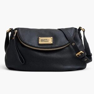Marc Jacobs Natasha Classic Q Leather Crossbody Zippered Black Bag